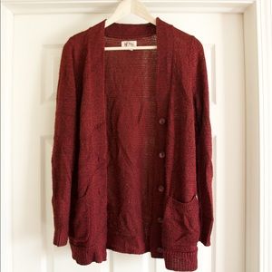 Dark red cardigan